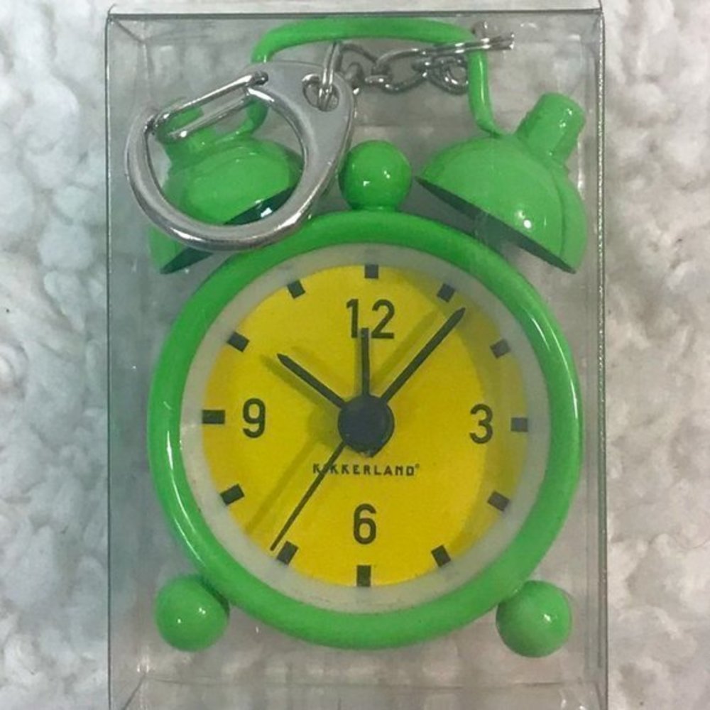 Kikkerland Mini Bell Alarm Clock Keychain